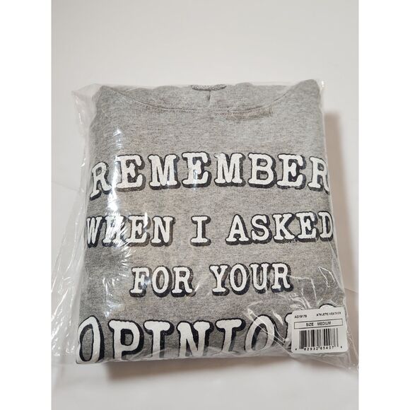 Funny Graphic Hoodie – “Remember When I Asked?” – Men’s Medium, Gray Pullover - Picture 3 of 9